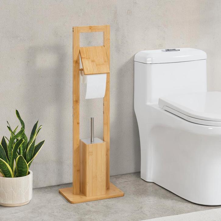 [en.casa] Toiletrolhouder Västerås met toiletborstel 82,5x28, Huis en Inrichting, Badkamer | Badtextiel en Accessoires, Verzenden
