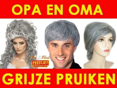 Grijze pruiken - Mega aanbod grijze pruiken, Kleding | Dames, Carnavalskleding en Feestkleding, Accessoires, Nieuw, Carnaval, Ophalen of Verzenden