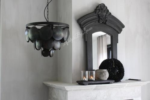 Metalen schijfjes hanglamp Old black incl fitting 40 cm, Huis en Inrichting, Lampen | Overige, Nieuw, Ophalen of Verzenden