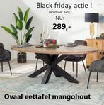 * BLACK FRIDAY ACTIE * Ovaal Eetkamertafel Mangohout € 289,-, Mangohout, Verzenden, Vijf personen of meer, 200 cm of meer