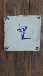 Antiek Tegel (5) - engeltje/Amor - Delfts Blauw - Antiek -, Antiek en Kunst