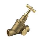 Koper soldeer messing stopkraan + aft.gel. 2*cap-22 mm, Verzenden, Nieuw
