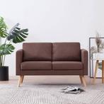 vidaXL Tweezitsbank stof bruin, Huis en Inrichting, Verzenden, Minder dan 150 cm, Stof, Nieuw