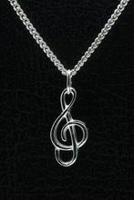 Zilveren Muzieksleutel ketting hanger - middel, Sieraden, Tassen en Uiterlijk, Verzenden, Nieuw