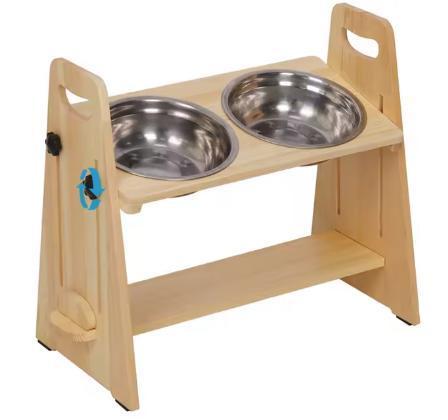 Verstelbare Hondenvoerstandaard – Verhoogde Dubbele Voerbakk, Dieren en Toebehoren, Hondenvoerbakken en Drinkbakken, Nieuw, Verzenden