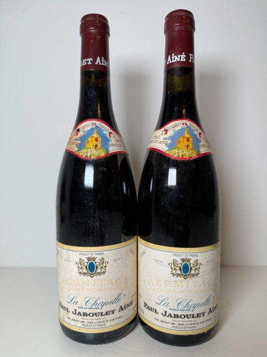 2002 Paul Jaboulet Aîné La Chapelle - Hermitage - 2 Flessen, Verzamelen, Wijnen