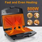Tosti apparaat - Tosti ijzer - Sandwich maker - 800W - Zwart, Verzenden, Zo goed als nieuw