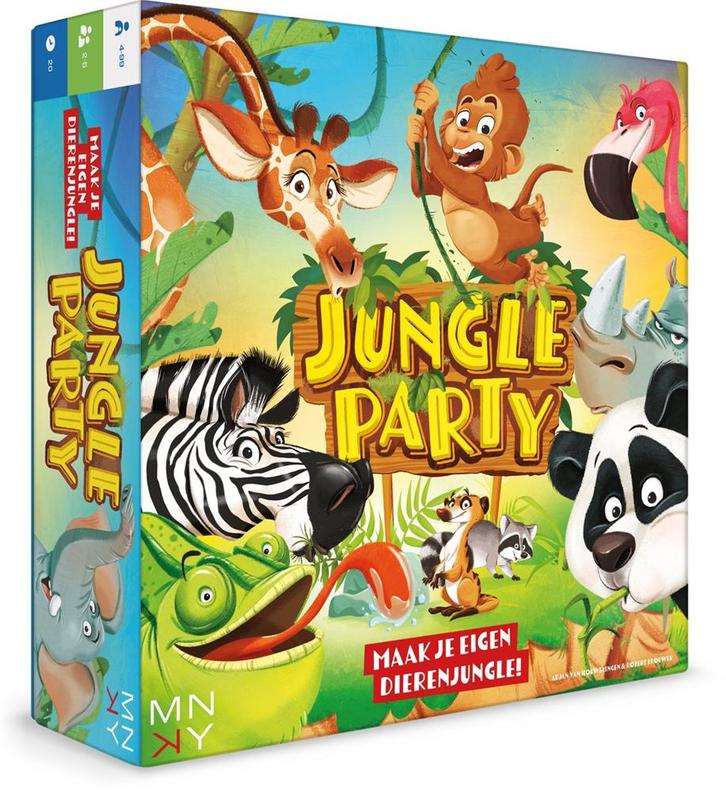 Jungle Party - Bordspel | MNKY Entertainment -, Hobby en Vrije tijd, Gezelschapsspellen | Bordspellen, Nieuw, Verzenden