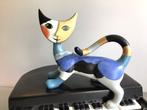 Goebel - Beeldje - Muziekdoosje “ Kat Gino op piano “ Rosina, Antiek en Kunst