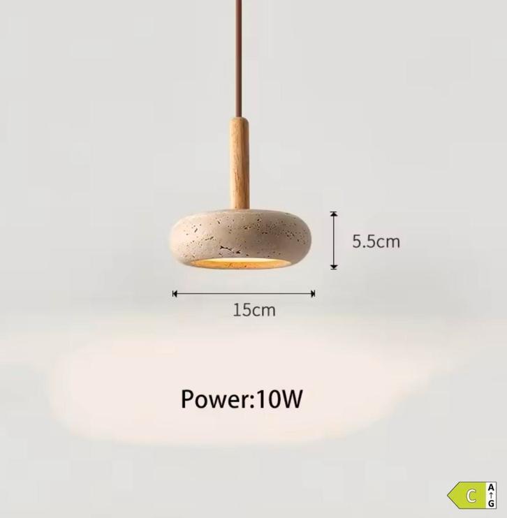 Travertijn Hanglamp – Moderne Natuursteen LED Binnenlamp, Huis en Inrichting, Lampen | Hanglampen, Nieuw, Verzenden
