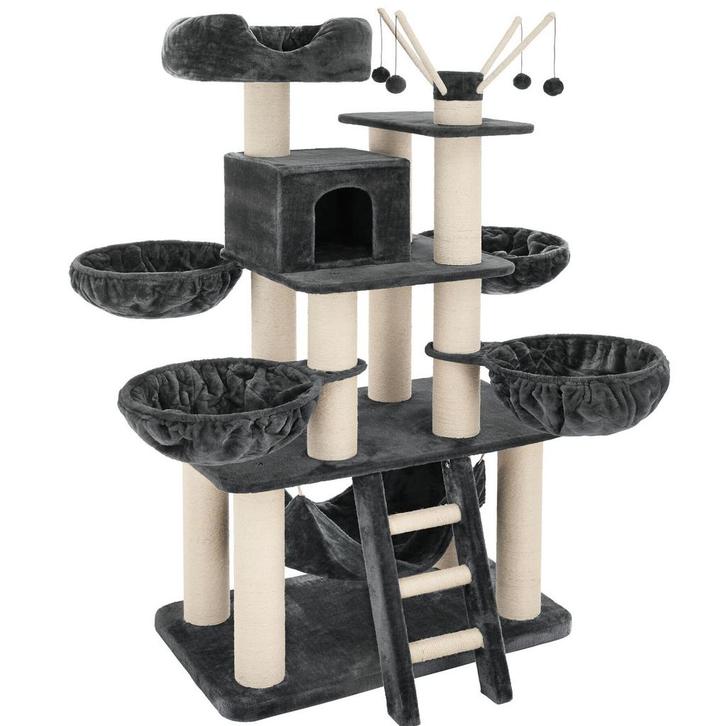 Krabpaal Gismo 195cm - grijs/wit, Dieren en Toebehoren, Katten-accessoires, Verzenden