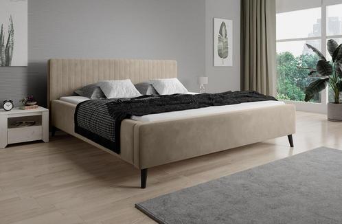 Tweepersoonsbed - Beige - Velvet - 180x200 cm - Bedden, Huis en Inrichting, Slaapkamer | Bedden, 180 cm, 200 cm, Tweepersoons