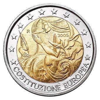 Italië 2 Euro Europese Grondwet 2005, Postzegels en Munten, Munten | Europa | Euromunten, Verzenden