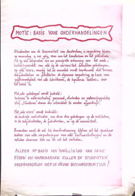 Bijeenkomst 14 mei 1969. Demonstratie tegen onderwijsbeleid, Verzamelen, Posters, Nieuw, Overige onderwerpen, Met lijst, Verzenden