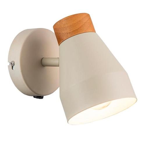 Landelijke wandlamp beige, Freddie, met schakelaar, Huis en Inrichting, Lampen | Wandlampen, Nieuw, Hout, Ophalen of Verzenden