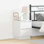 vidaXL Nachtkastje met lade 2 pcs Wit 39 x 34.5 x 50 cm, Huis en Inrichting, Minder dan 45 cm, Verzenden, Nieuw, Minder dan 55 cm