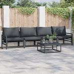 vidaXL Tuin Sofa Set 4 pcs Antraciet Staal, Verzenden, Nieuw
