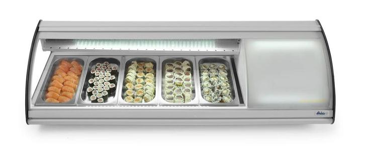 Arktic Sushivitrine | Wit/Zwart | 5x 1/3 GN | 0°C/+6°C | Sta, Witgoed en Apparatuur, Koelkasten en IJskasten, Ophalen of Verzenden