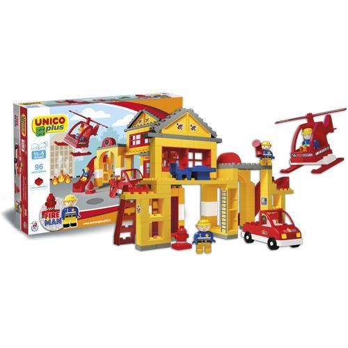 Unico Plus brandweerkazerne - 96 delig - 8558, Kinderen en Baby's, Speelgoed | Bouwstenen, Nieuw, Verzenden