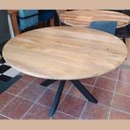 Eettafel rond | 140cm  | Mangohout | Naturel, Huis en Inrichting, Tafels | Eettafels, Ophalen of Verzenden, Nieuw, Industrieel