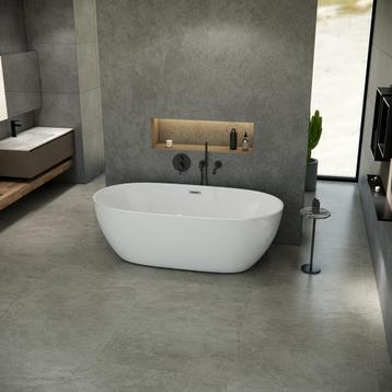 Vrijstaand whirlpool ligbad Silvan acryl glans wit beschikbaar voor biedingen