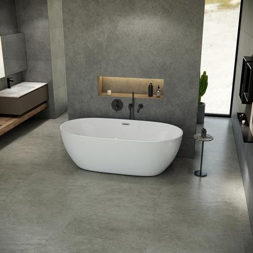 Vrijstaand whirlpool ligbad Silvan acryl glans wit, Doe-het-zelf en Verbouw, Sanitair, Verzenden