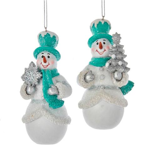 4.5 inch Resin White & Turquoise Snowman 10,668x4,064x3,556, Tuin en Terras, Grasmaaiers, Nieuw, Verzenden