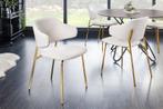 Design stoel VOGUE Alpine wit Gouden Teddystoff/ 43148