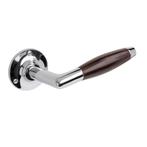 Geveerde deurklink Retro palissander met ronde rozetten i..., Ophalen of Verzenden, Nieuw, IJzer, Klink of Kruk