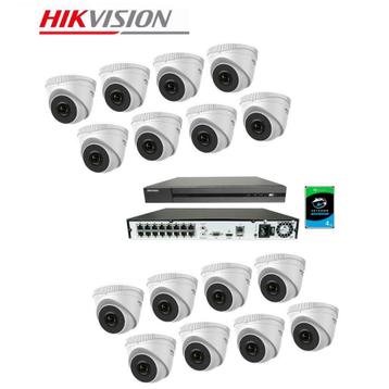 4 Megapixel set met 16 IP Turret Dome Camera’s + 4TB HDD