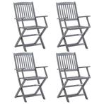 4x Houten Tuinstoelen Greywash | Retourdeal | OP = OP, Ophalen of Verzenden, Nieuw, Hout, Inklapbaar