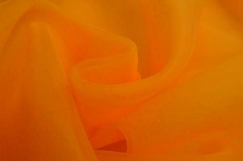 Organza stof - Oranje - Per 15 of 50 meter, Hobby en Vrije tijd, Stoffen en Lappen, 120 cm of meer, 200 cm of meer, Oranje, Nieuw