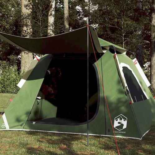 vidaXL Koepeltent 4-persoons snelontgrendeling groen, Caravans en Kamperen, Tenten, Nieuw, tot en met 2, Verzenden
