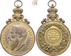 Brons medaille Belgie: Leopold Ii, 1865-1909:, Postzegels en Munten, Penningen en Medailles, Verzenden