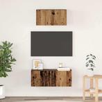 vidaXL Tv-meubelset Wandgemonteerd 2 pcs Oud hout Bewerkt, Verzenden, Nieuw, 50 tot 100 cm, Minder dan 100 cm