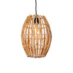 Landelijke hanglamp bamboe met wit - Canna Capsule, Huis en Inrichting, Lampen | Hanglampen, Nieuw, Overige stijlen