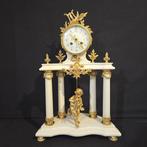Portico klok Empire Brons, Marmer, Glas - 1850-1900 - Grote, Antiek en Kunst