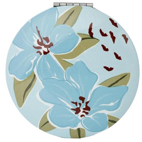 Compact Make Up Spiegeltje Florens met Blauwe Bloemen - Lich, Huis en Inrichting, Woonaccessoires | Spiegels, Nieuw, Ophalen of Verzenden