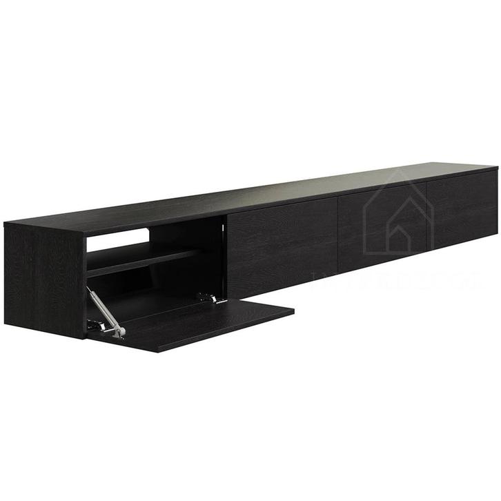 Madera TV-Meubel zwevend zwart 280 cm, Huis en Inrichting, Kasten | Televisiemeubels, 25 tot 50 cm, Nieuw, Overige materialen