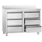 GGM Gastro | Ladekast PREMIUM met 6 laden & achterwand - |, Verzenden, Nieuw in verpakking, RVS Meubilair