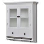 vidaXL Keukenwandkast met glazen deur hout wit, Nieuw, Verzenden