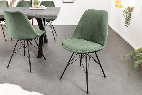 Design stoel SCANDINAVIA MEESTERSTUK groen koord zwart, Huis en Inrichting, Stoelen, Ophalen of Verzenden