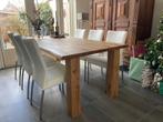 Set van 6 leren eetkamerstoelen - wit leer, Overige kleuren, Nieuw, Leer, Ophalen of Verzenden