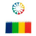 Taartkaarsjes Multi 24st + 12 houders, Verzenden, Nieuw