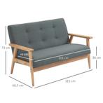 TRUUSK Dubbelbank Loveseat 2-zits Met Bekleding Compact Ontw, Huis en Inrichting, Banken | Bankstellen, Verzenden, Nieuw