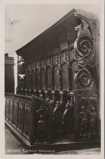 BOLSWARD - Koorbank Martinikerk, Verzamelen, Ansichtkaarten | Nederland, Verzenden