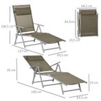 TRUUSK Outsunny Sonnenliege Liegestuhl Gartenliege 7-fach ve, Verzenden, Nieuw