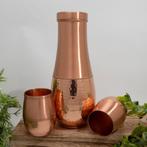 Puur koperen set van karaf druppelvorm gehamerd ± 950 ml met, Nieuw