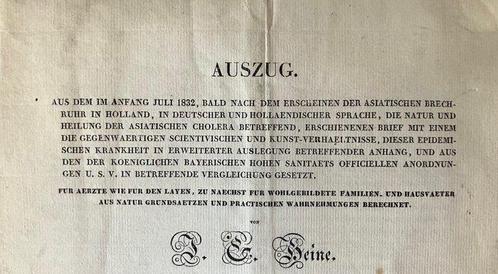 Johann Georg Heine - (Cholera) Auszug aus dem im Anfang Juli, Antiek en Kunst, Antiek | Boeken en Bijbels