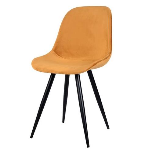 LABEL51 Eetkamerstoel Capri - Oker - Fluweel, Huis en Inrichting, Stoelen, Ophalen of Verzenden